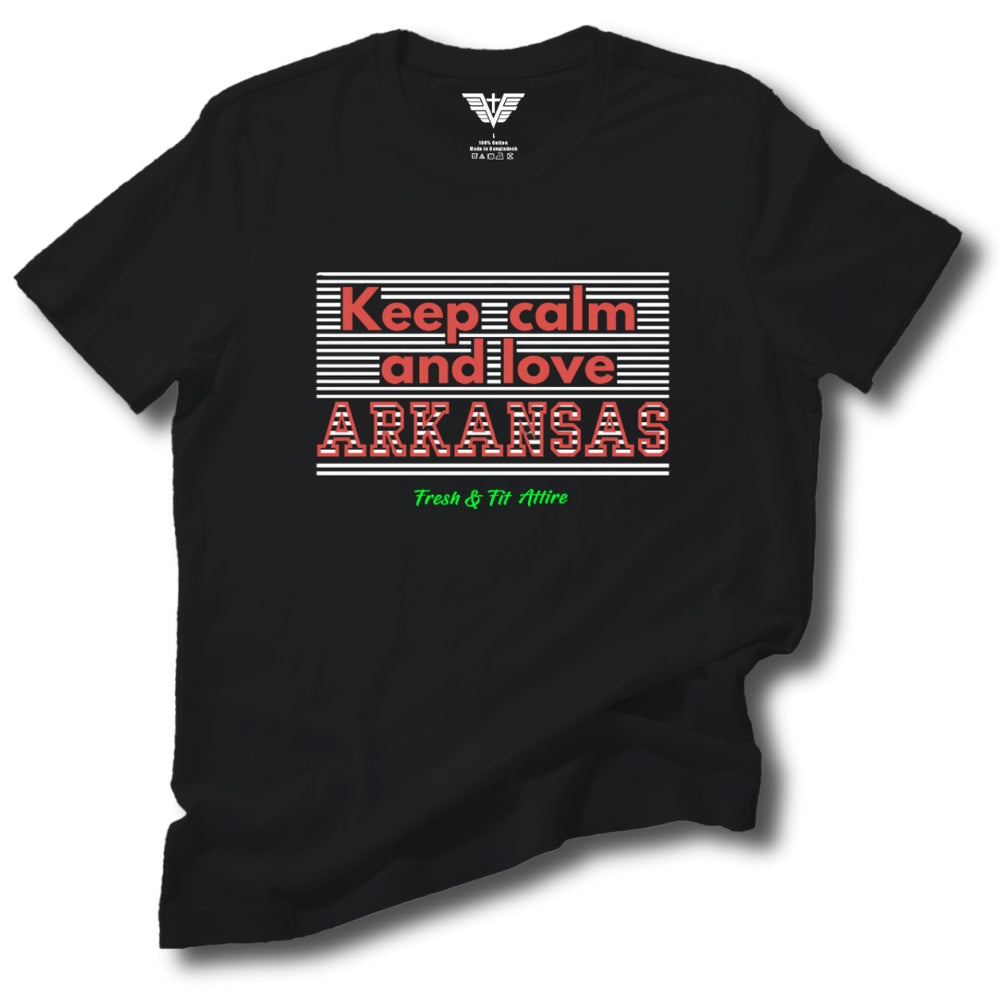 Keep Calm and Love Arkansas Soft Cotton Tee