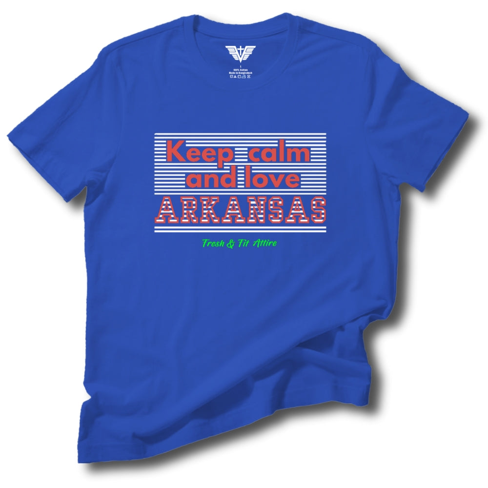 Keep Calm and Love Arkansas Soft Cotton Tee