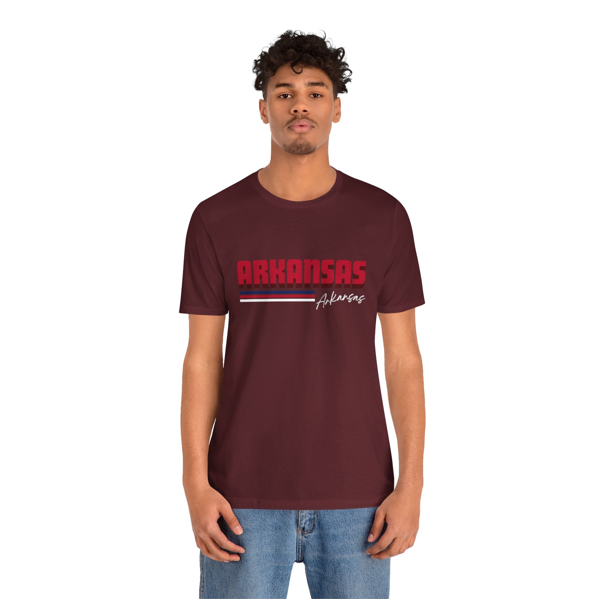 Arkansas Retro Stripe Soft Cotton Tee