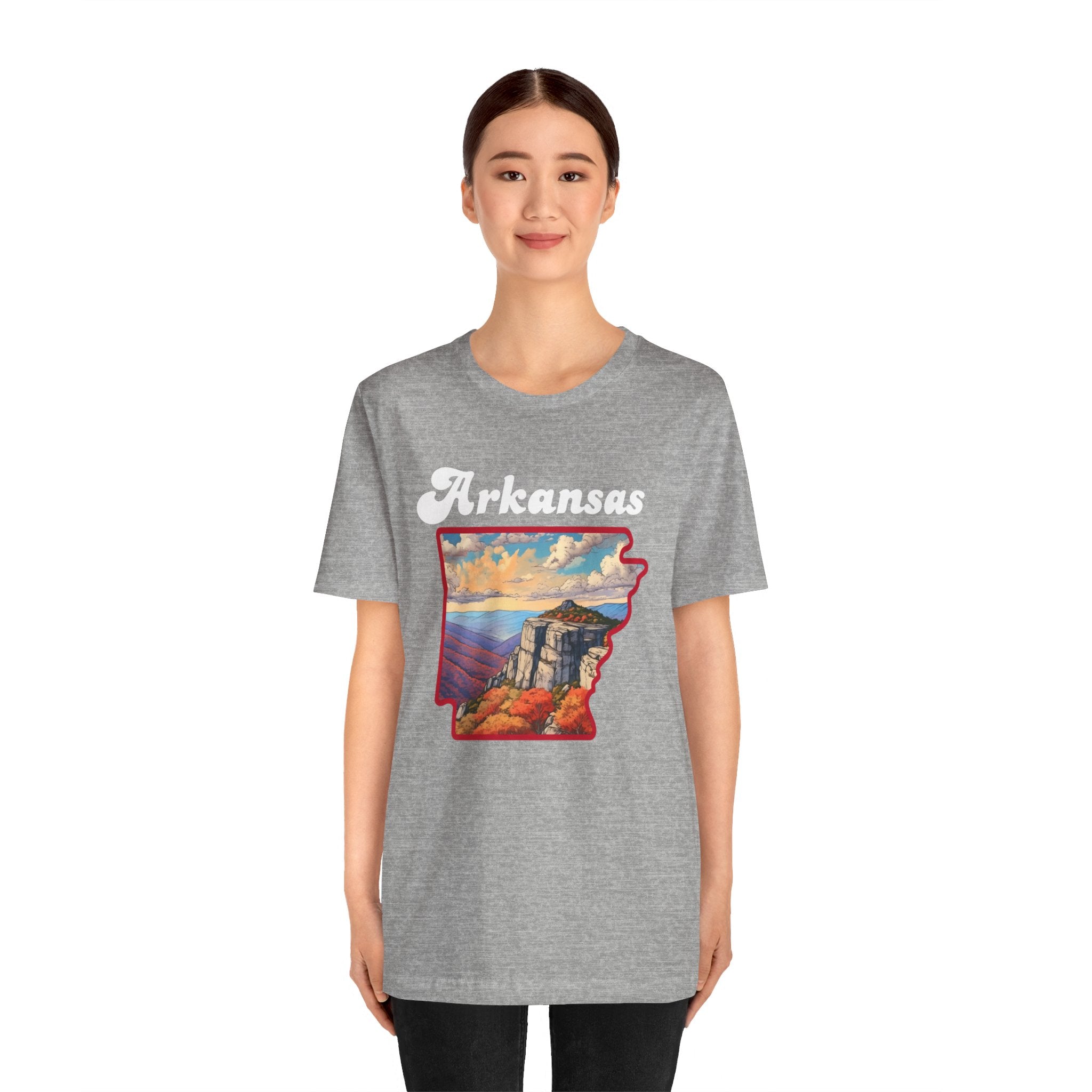 Arkansas Map Design Soft Cotton Tee