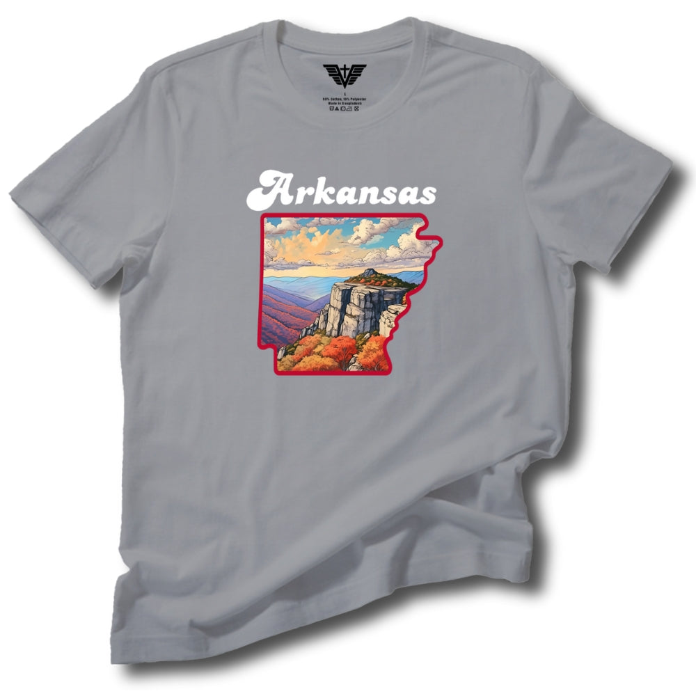 Arkansas Map Design Soft Cotton Tee