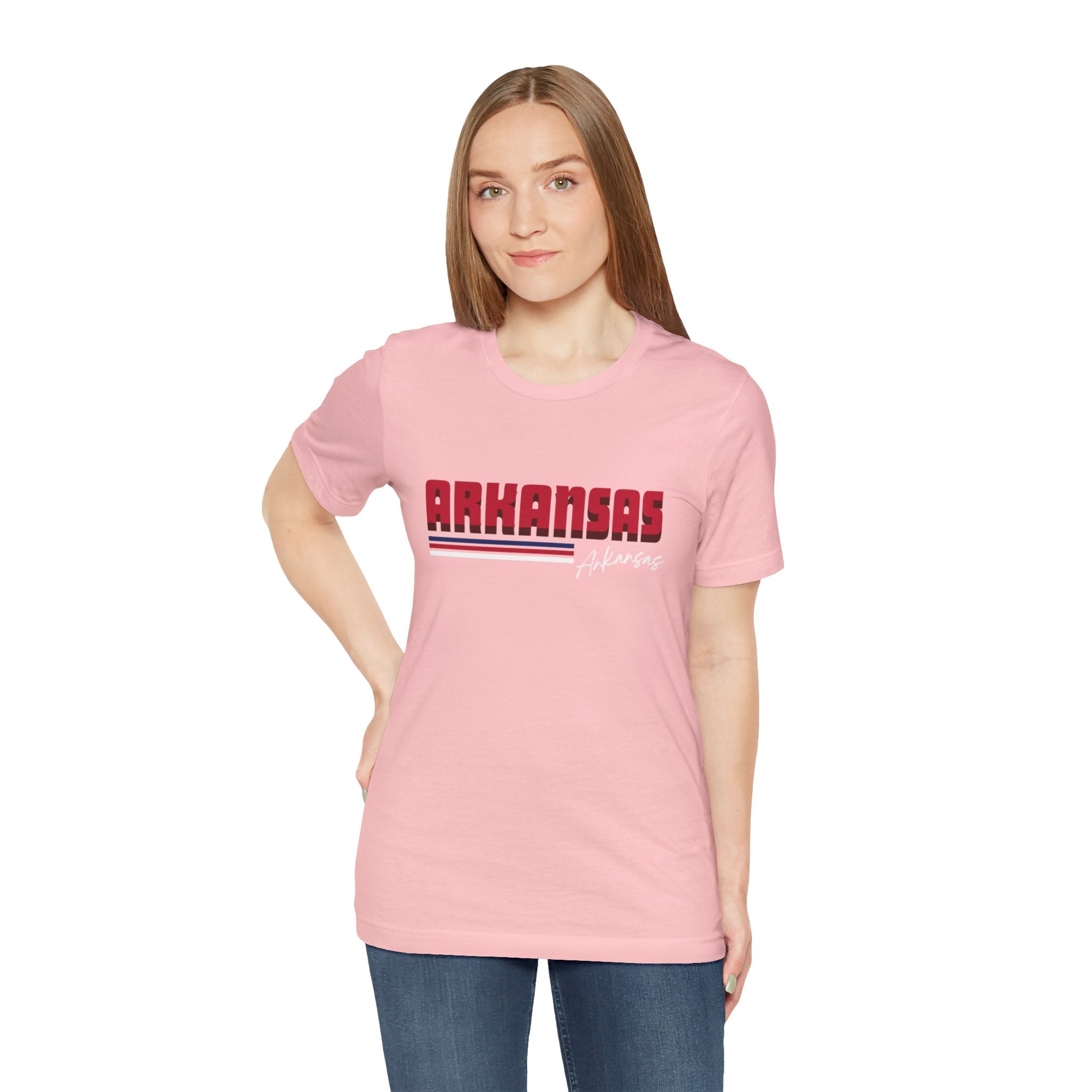 Arkansas Retro Stripe Soft Cotton Tee