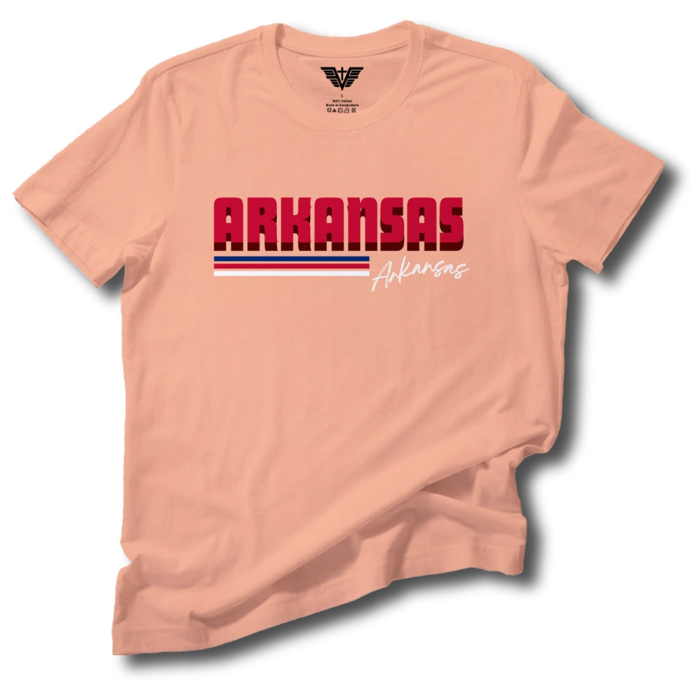 Arkansas Retro Stripe Soft Cotton Tee