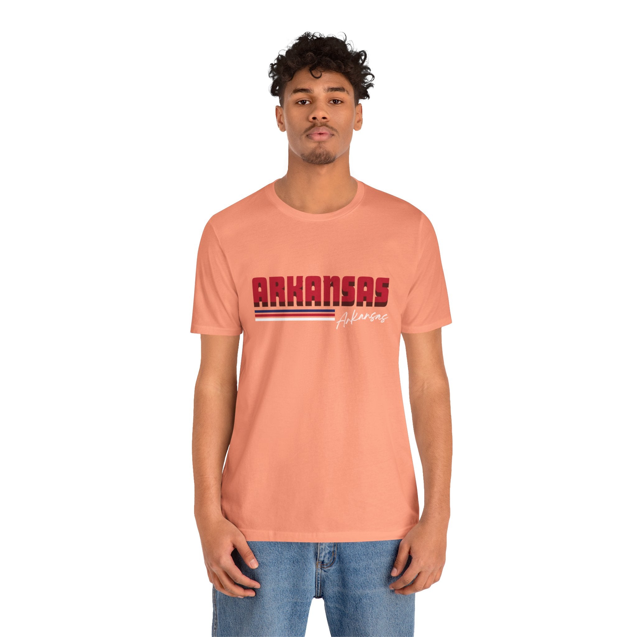 Arkansas Retro Stripe Soft Cotton Tee