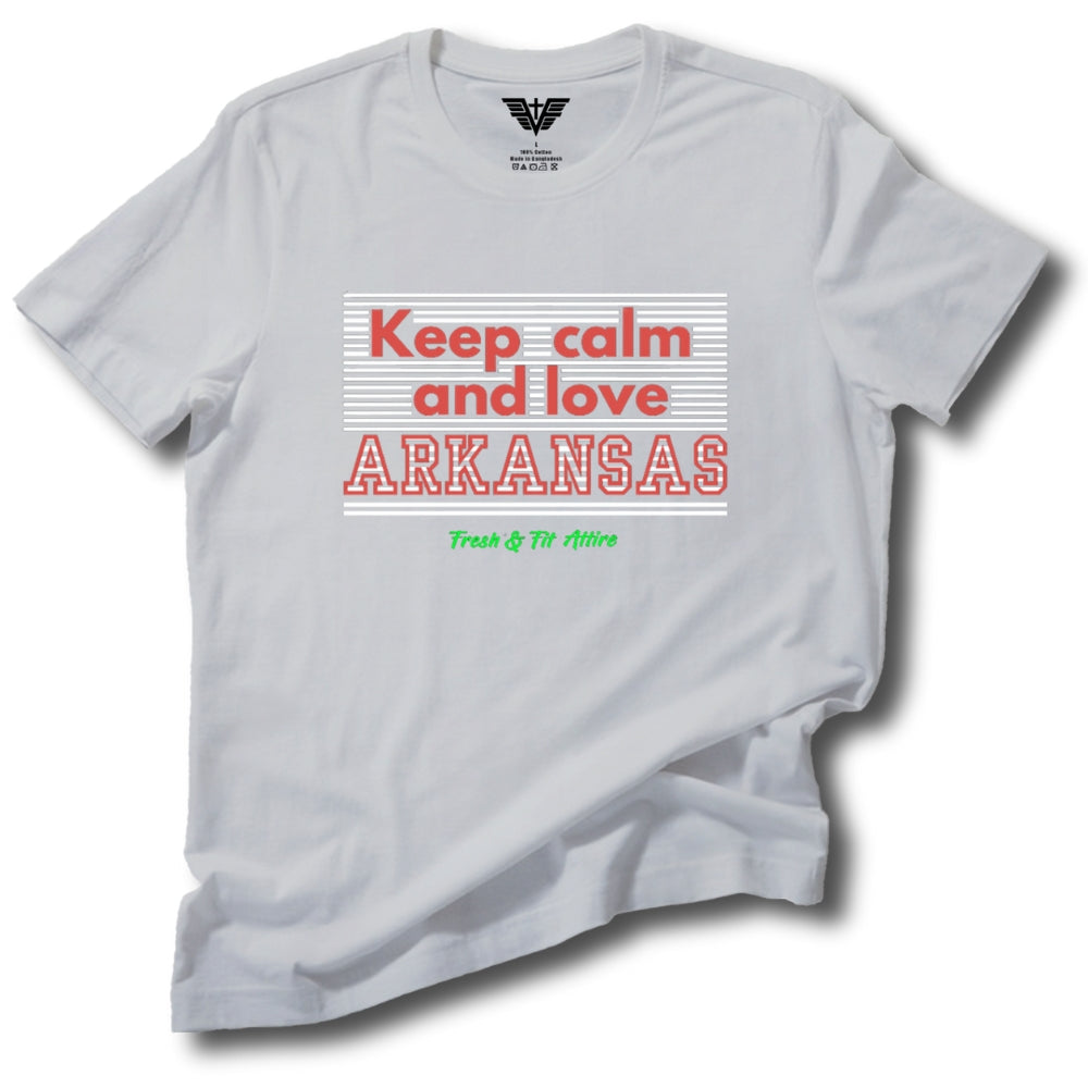 Keep Calm and Love Arkansas Soft Cotton Tee