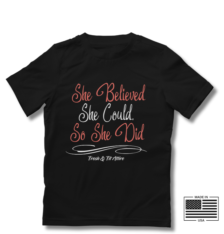 She Believed She Could So She Did Soft Cotton Tee